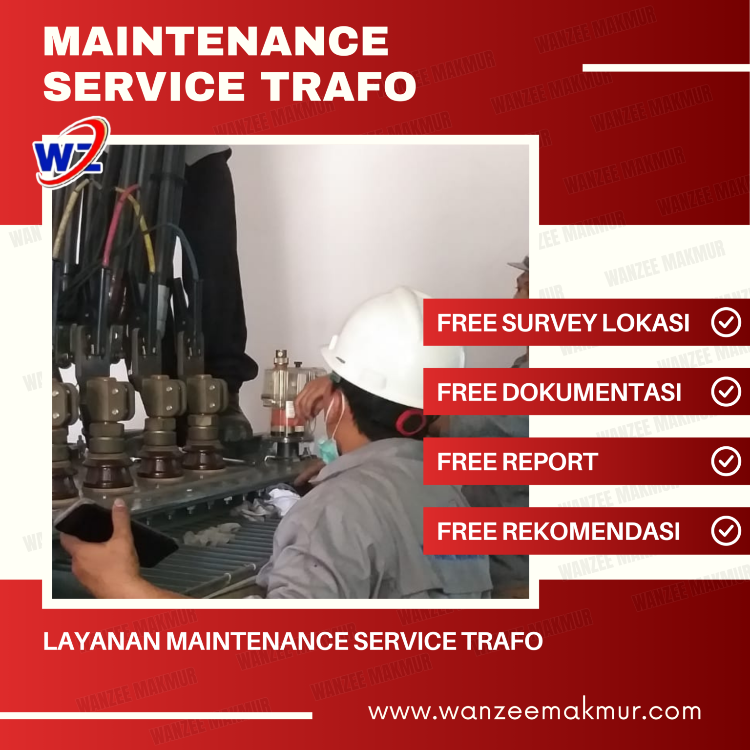 Layanan pemeliharaan preventif transformer untuk menjamin distribusi daya yang stabil dan aman. Kami melakukan inspeksi menyeluruh mulai dari pembersihan bodi, pengecekan sistem pendingin, hingga pengujian kualitas oli untuk mendeteksi dini potensi kerusakan dan mencegah pemadaman tidak terencana.