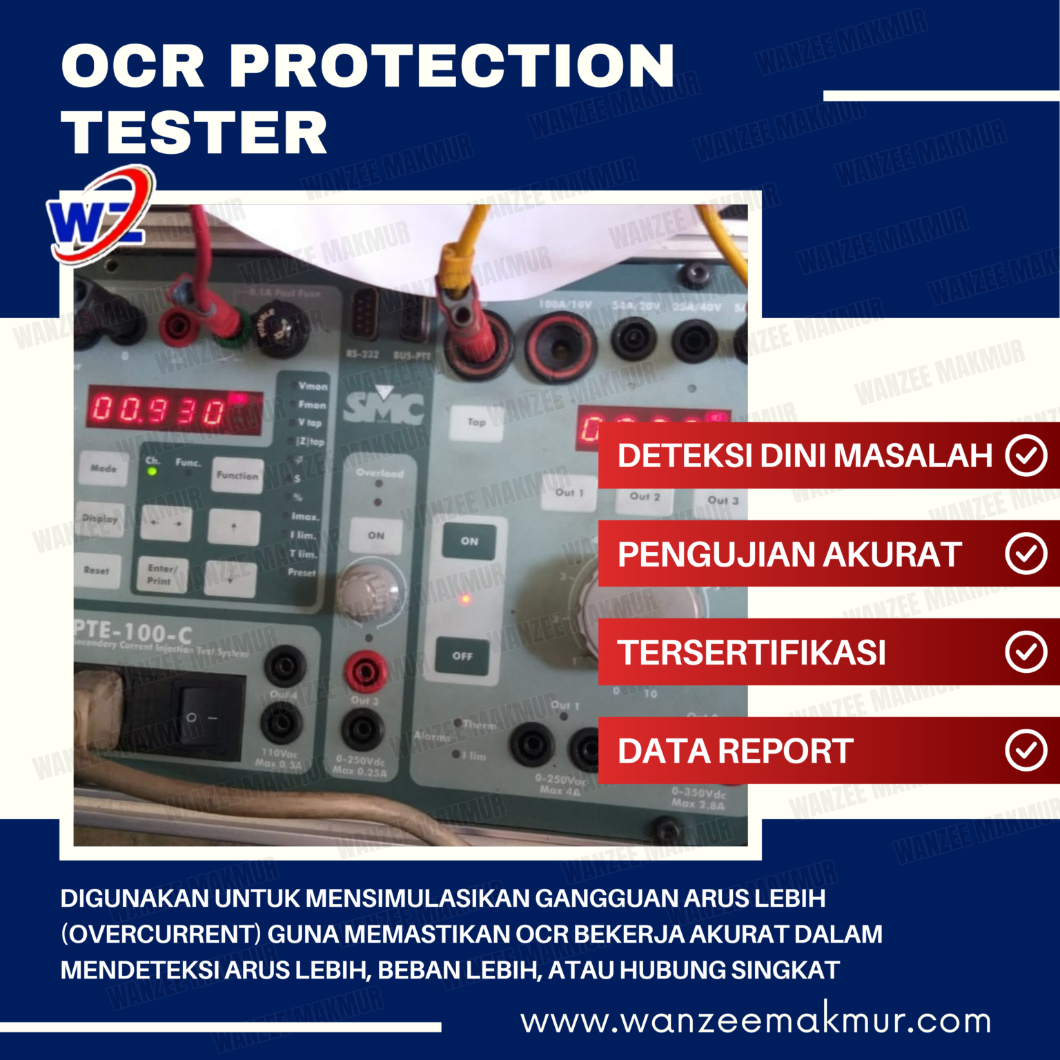 digunakan untuk mensimulasikan gangguan arus lebih (overcurrent) guna memastikan OCR bekerja akurat dalam mendeteksi arus lebih, beban lebih, atau hubung singkat