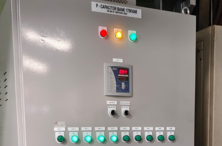 produk panel capasitor bank yang berfungsi untuk melakukan koreksi faktor daya ddan menghapus denda kvar pln