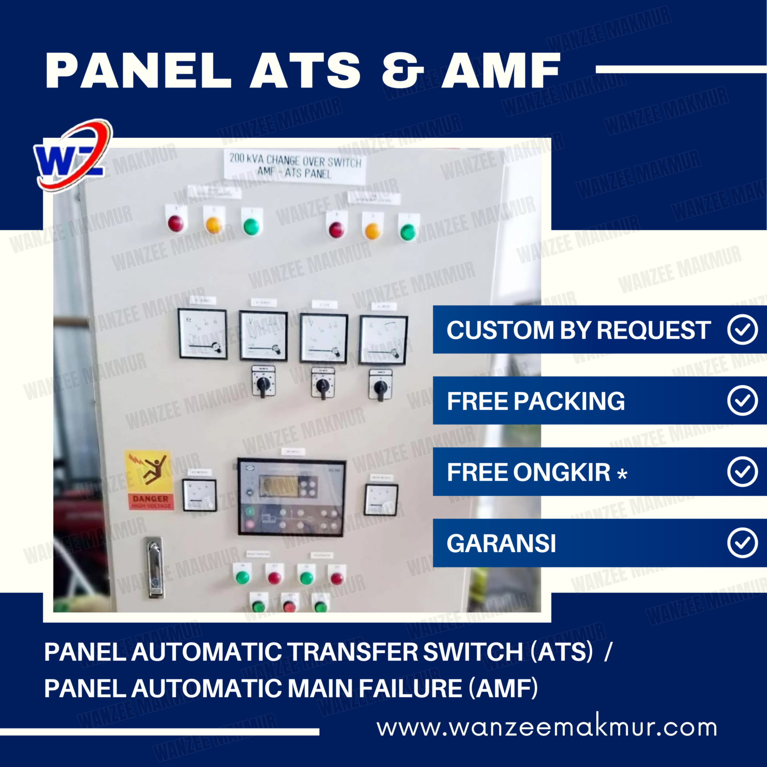 Panel ATS AMF otomatis untuk genset rumah sakit dan gedung kantor