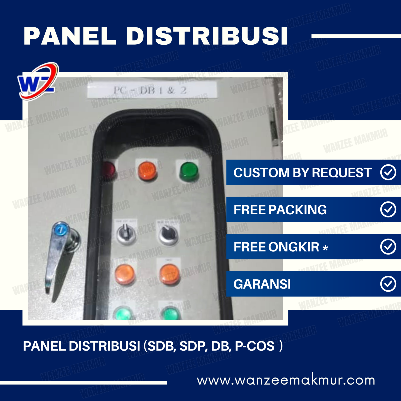 panel distribusi untuk pembagi daya mesin di pabrik