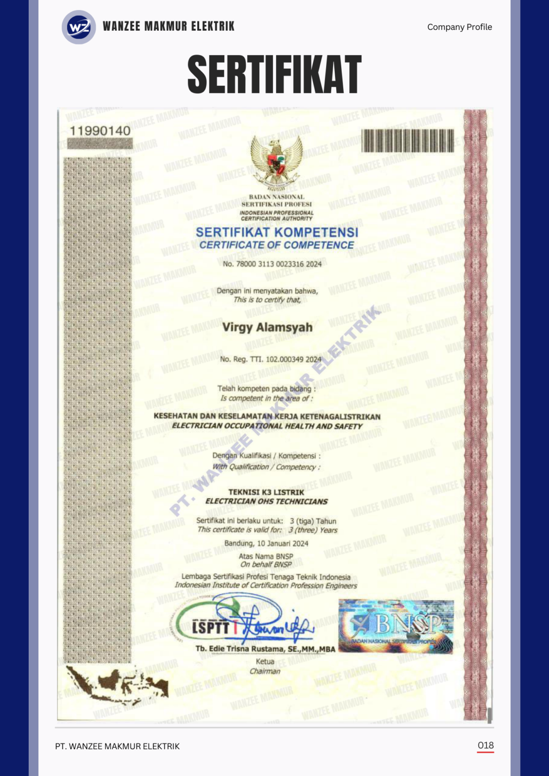 sertifikat virgy teknisi k3 listrik 1